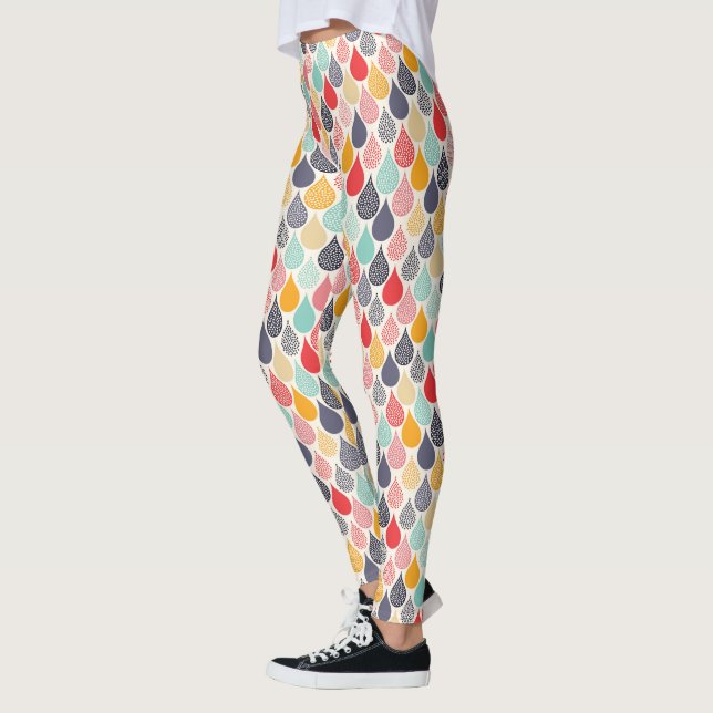 Leggings Patrón de puntos de arte pop Raindrop (Izquierda)
