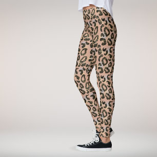 Leggings Patrón de puntos de chita de leopardo Purpurina fa