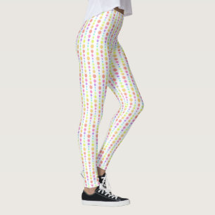 Leggings Patrón de puntos de color arcoiris pastel