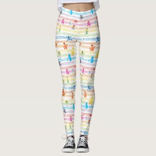 Leggings Patrón de puntos de conexión de color arcoiris