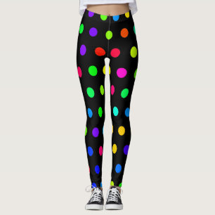 Leggings Patrón de puntos de polca arco iris