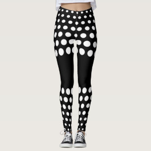 Leggings Patrón de puntos de polka blanca