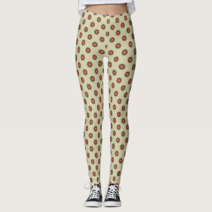 Leggings Patrón de puntos de polka - Colores de tomate