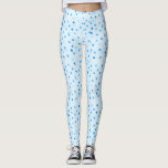 Leggings Patrón de puntos de polka de confetti en azul<br><div class="desc">Con estas alegres leggings de puntos polka azules,  con un divertido patrón de puntos en un fondo blanco nítido,  perfectas para entrenamientos,  descanso o desgaste diario informal,  estas leggings cómodas y llamativas le dan un toque de personalidad a cualquier conjunto.</div>