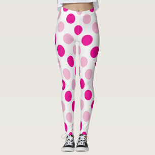 Leggings Patrón de puntos de polka rosa