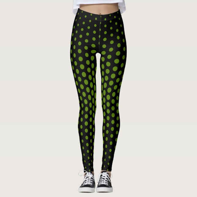 Leggings Patrón de puntos de tecnología verde (Anverso)