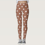 Leggings Patrón de puntos modernos de polka marrón y blanco<br><div class="desc">Leyenda con modernos puntos de polka marrón y blanco,  puntos,  patrón.
Leyenda moderna y de moda.
Los puntos de polka son la nueva tendencia de nuevo.</div>