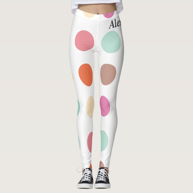 Leggings Patrón de puntos multicolores (Anverso)