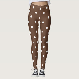 Leggings Patrón de puntos pequeños de polka: Marrón