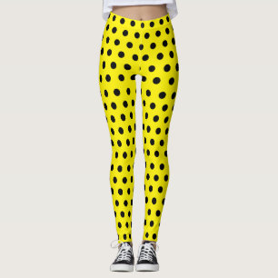 Leggings Patrón de puntos polacos amarillos