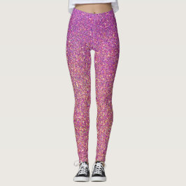 Leggings Patrón de Purpurina rosado Giro