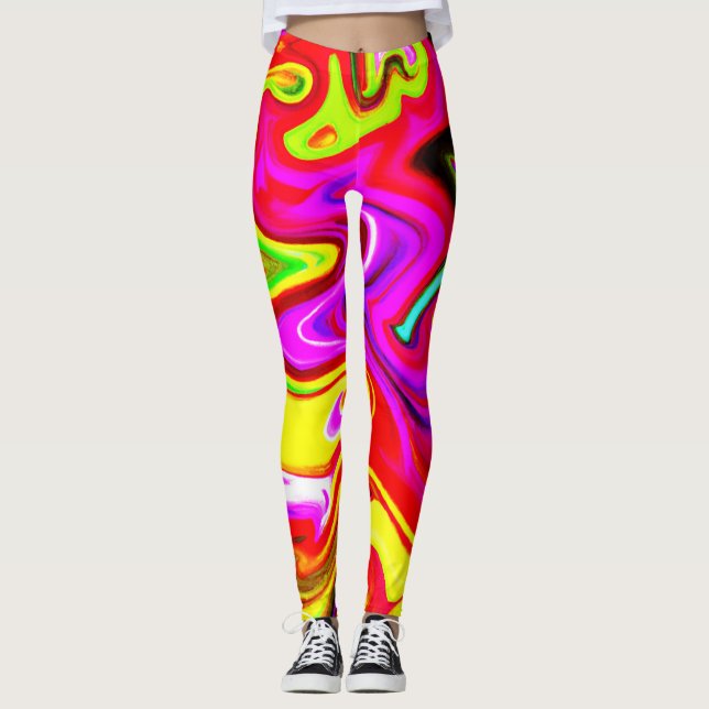 Leggings Patrón de ráfaga de color (Anverso)