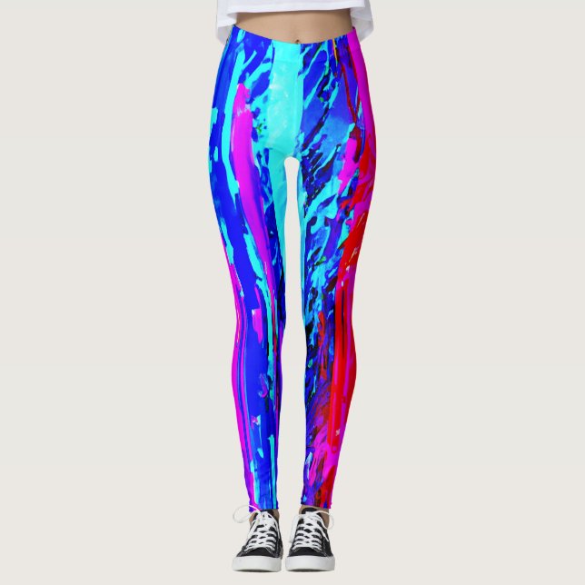 Leggings Patrón de ráfaga de color (Anverso)