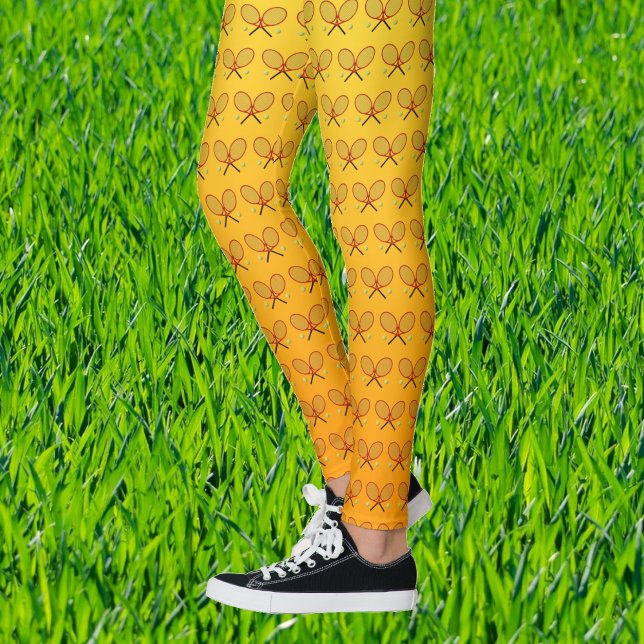Leggings Patrón de raquetas de tenis naranja deportivo amar (Subido por el creador)