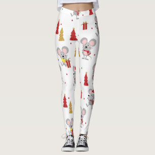Leggings Patrón de ratón navidades
