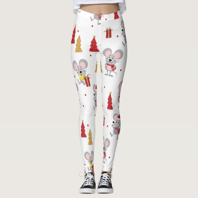 Leggings Patrón de ratón navidades (Anverso)