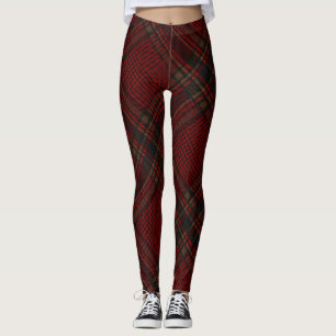 Leggings Patrón de rayado de cristal rojo argla
