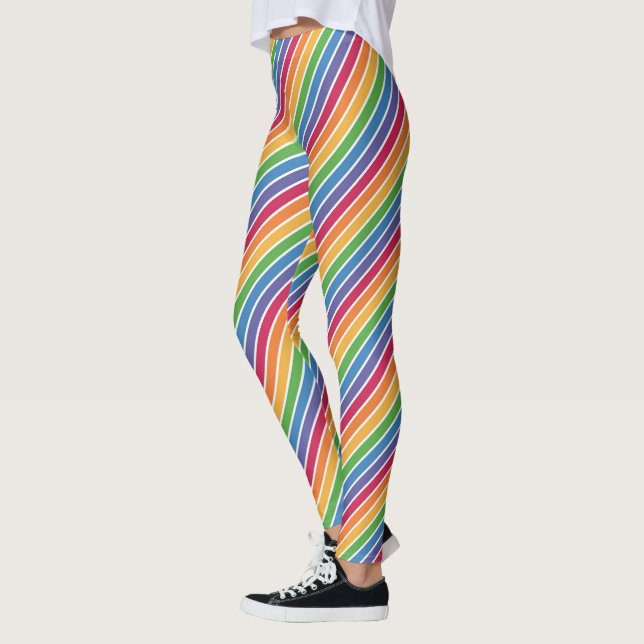 Leggings Patrón de rayas arco iris (Izquierda)
