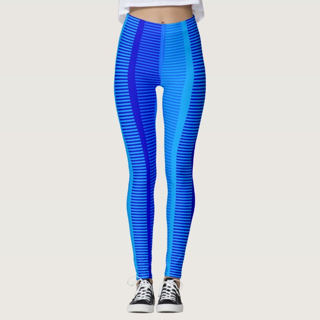 Leggings Patrón de rayas azules (Anverso)