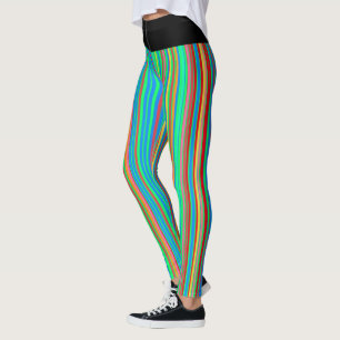 Leggings Patrón de rayas coloridas divertidas