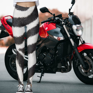 Leggings Patrón de rayas de cebra blanco negro Fauna Animal