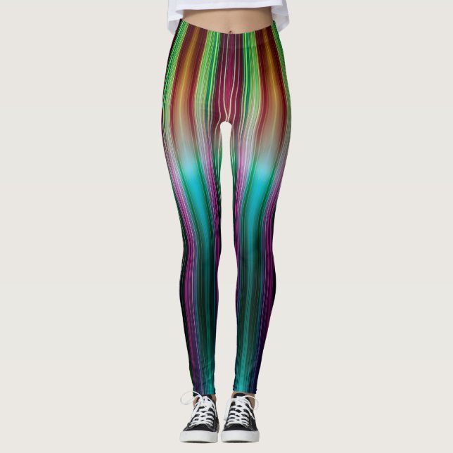 Leggings Patrón de rayas de colores (Anverso)