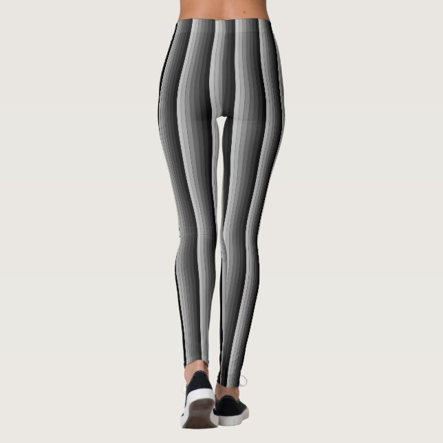 Leggings Patrón de rayas grises elegante (Reverso)