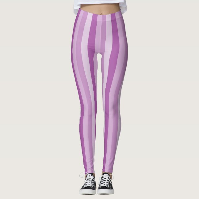 Leggings Patrón de rayas moradas (Anverso)