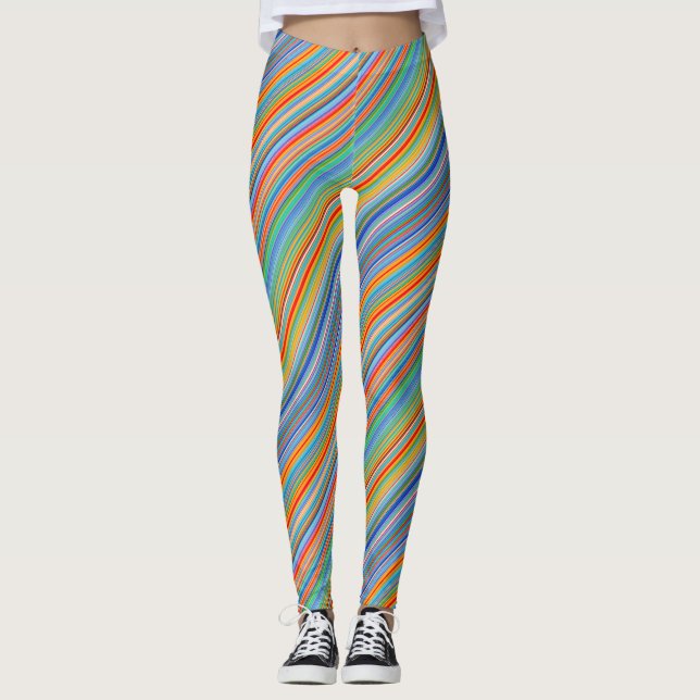 Leggings Patrón de rayas multicolor (Anverso)