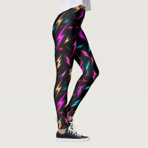 Leggings Patrón de rayo colorido