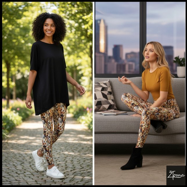 Leggings Patrón de raza de perro realista atestado (Subido por el creador)