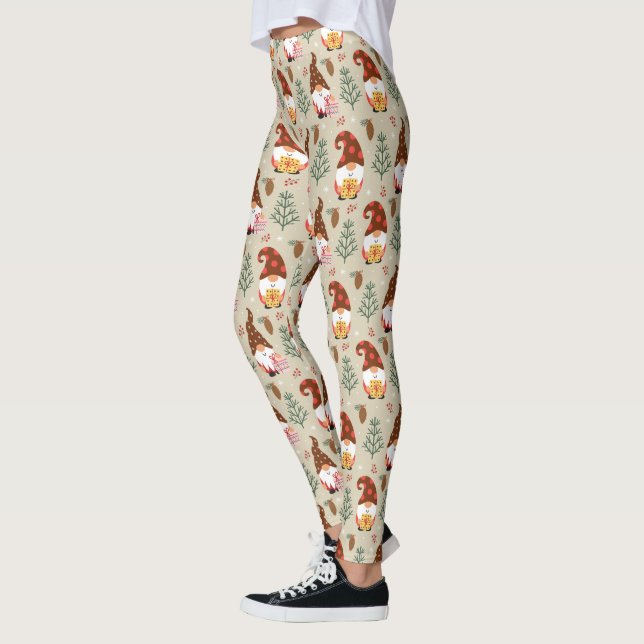 Leggings Patrón de regalo de Gnomes de navidades (Izquierda)