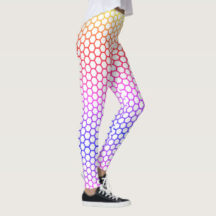 Leggings Patrón de rejilla de arcoíris