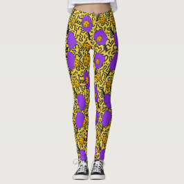 Leggings Patrón de remo de estilo Keith Haring