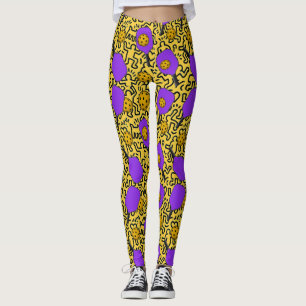 Leggings Patrón de remo de estilo Keith Haring