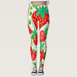 Leggings Patrón de remolino de fresa