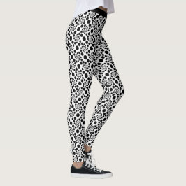 Leggings Patrón de remolino negro blanco retro con puntos Y