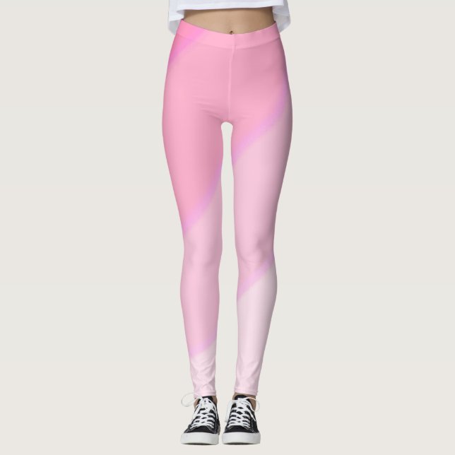 Leggings Patrón de remolino rosa pastel (Anverso)