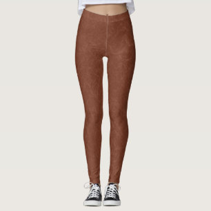 Leggings Patrón de remolino texturizado marrón rico