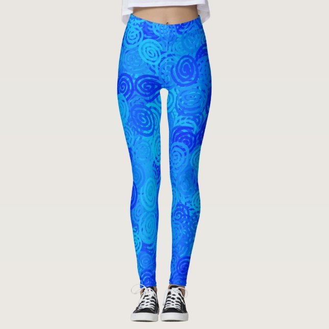 Leggings Patrón de Remolinos Azules (Anverso)