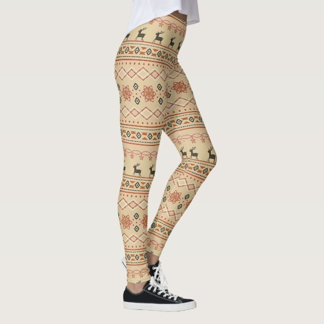 Leggings Patrón de reno de suéter para los navidades (Derecha)