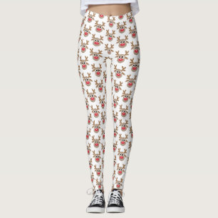 Leggings Patrón de reno Personalizado de Navidades de cola