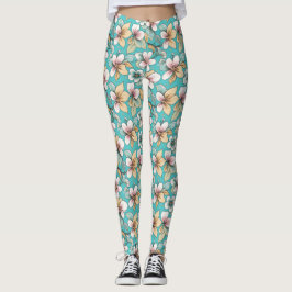 Leggings Patrón de repetición con temática floral