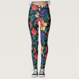 Leggings Patrón de repetición de flores silvestres