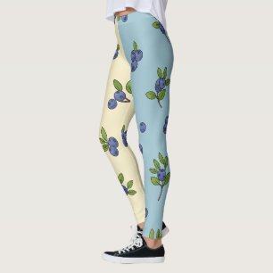 Leggings Patrón de repetición del arándano - Vibe Pastel
