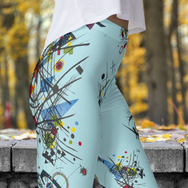 Leggings Patrón de resumen azul fresco