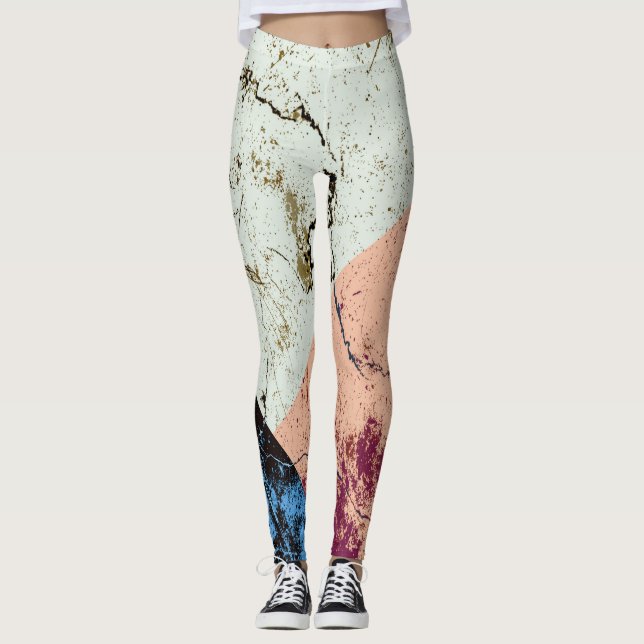 Leggings Patrón de resumen de mármol (Anverso)