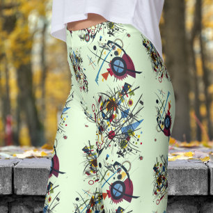 Leggings Patrón de resumen verde fresco