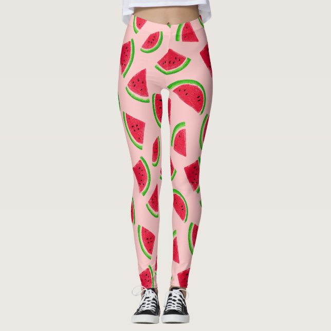 Leggings Patrón de Rodaja de Sandía (Anverso)