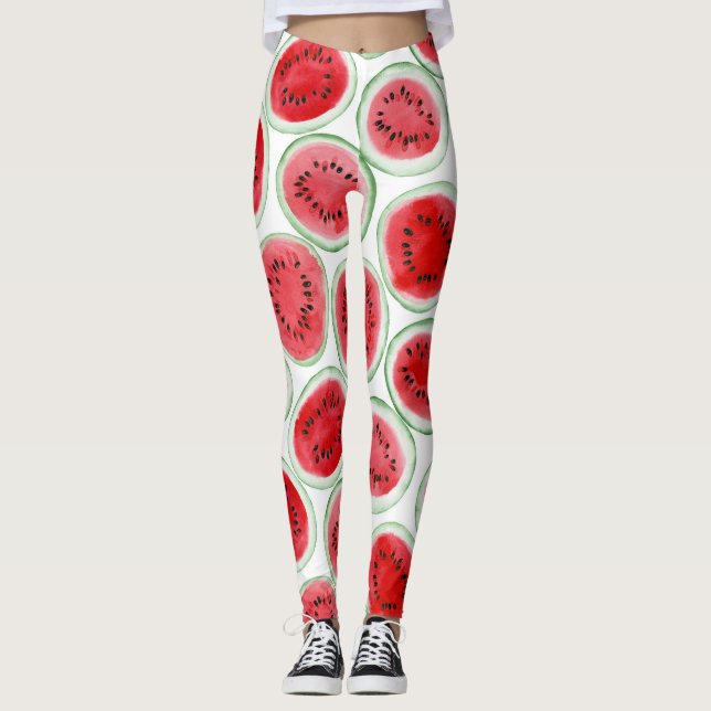 Leggings Patrón de rodajas de sandía (Anverso)